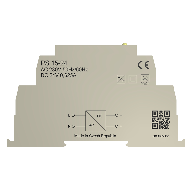 Napájecí zdroj PS-15-24 Power source 15W 24V 1DIN – AEV 0481